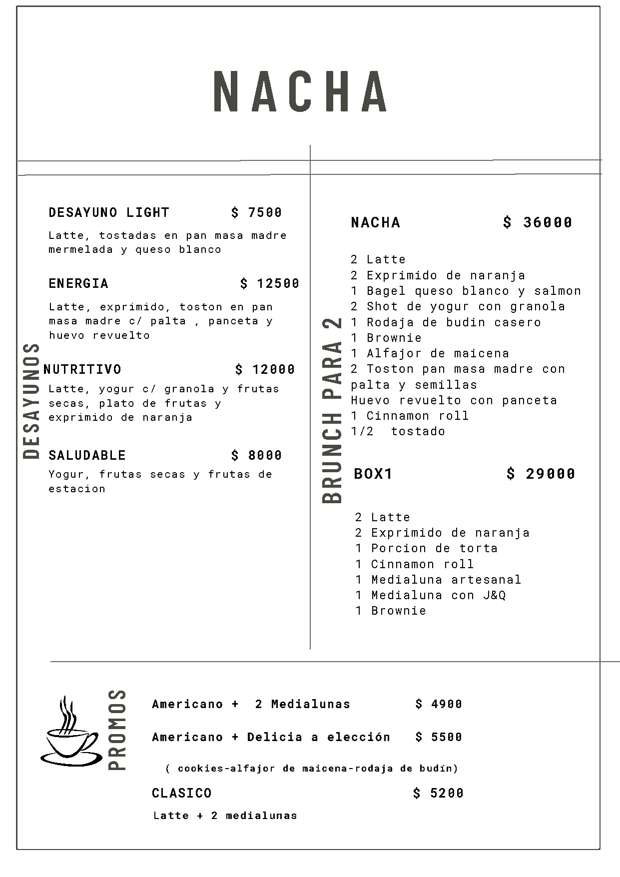 Nacha Menu