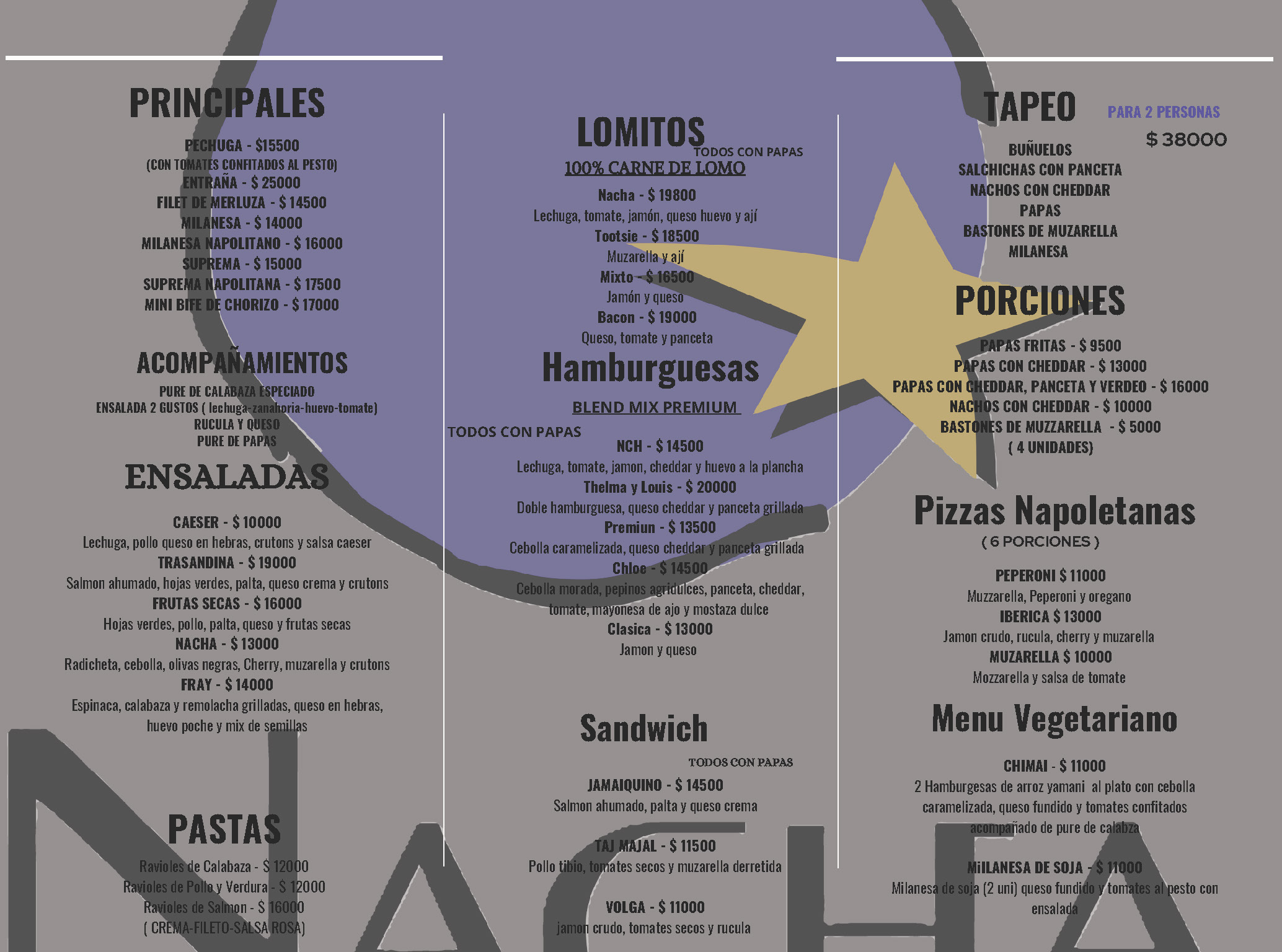 Nacha Menu